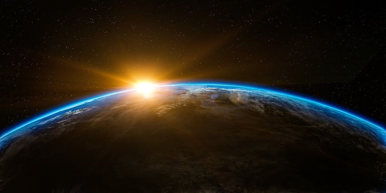 earth, space, sunlight, sun rays, sunrise, sunshine, nature, flare, world, planet, outer space, universe, galaxy, cosmos, space wallpaper, space background, background